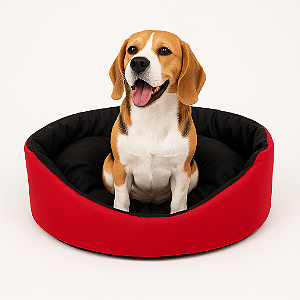 Cama para Cachorro com Colchão Removível e Fundo Impermeável Porte Médio e Grande - Cor Vermelha
