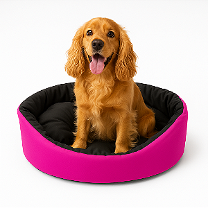 Cama para Cachorro com Colchão Removível e Fundo Impermeável Porte Médio e Grande - Cor Rosa