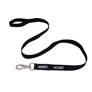 Guia Personalizada com Nome Bordado – Mosquetão de Ferro Skapet®