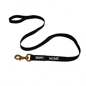 Guia Personalizada para Cachorro com Nome – Mosquetão de Latão Skapet®