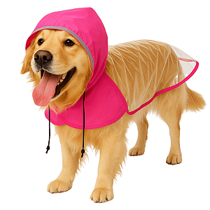 Capa de chuva transparente para cachorro refletiva rosa azul vermelha Skapet®