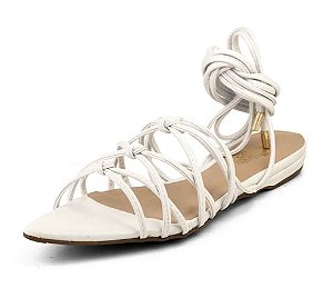 Sandália Rasteira Bico Folha Tiras De Amarrar Napa Branco - Bendito  Conforto | Calçado Femininos do 33 ao 43, NUMERAÇÃO ESPECIAL Direto de  Fábrica