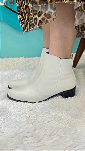Bota Curta Montaria Bordado New Mestiço Off White
