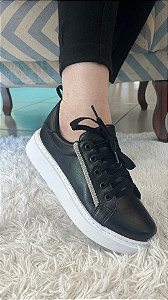 Tênis Casual Strass Napa Preto  10200P