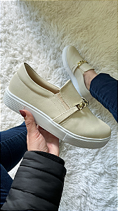 Tênis Slip On Mini Corrente Napa Off White 925125x