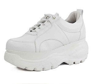 Tênis Sneaker Buffalo Plataforma New Pele Branco