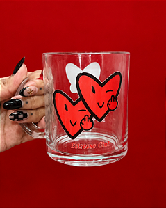 Caneca Vidro Corações Dia Dos Namorados - Edição Limitada