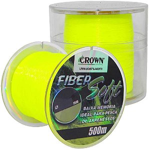 Linha Monofilamento Fiber Soft Crown 500 Metros - Div Diametros