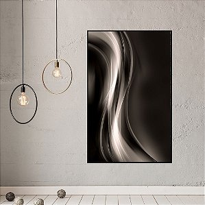 Quadro Decorativo Abstrato Linhas Claras no fundo Marrom Escuro.