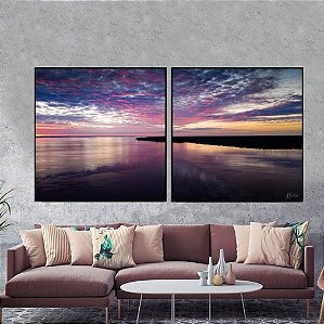 Conjunto com 2 quadros decorativos Fotografia Reflexo Roxo Amazonas. Artista: João Paulo Freitas