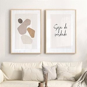 Conjunto com 2 quadros decorativos Orgânicos Tons Nude. Coleção Assinada: Mariane Michels