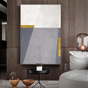 Quadro Decorativo Geometria Céu Noturno Cinza. Coleção Assinada: Mariane Michels