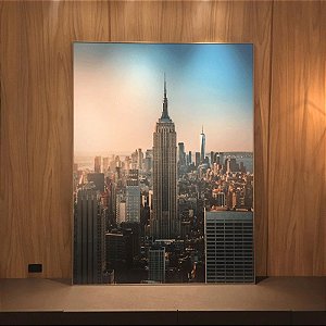 Quadro Decorativo New York. Medida 90x120cm cada com moldura alumínio inox.