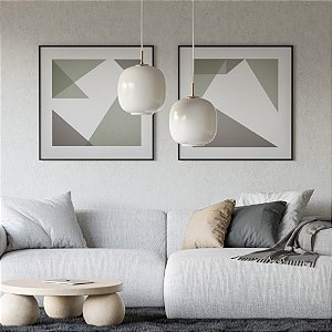 Conjunto de 2 quadros decorativos Geometria Menta . Coleção Assinada: Mariane Michels