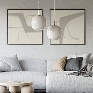 Conjunto de 2 quadros decorativos Volume Neutro . Coleção Assinada: Mariane Michels