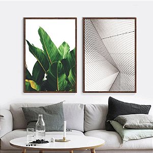 Conjunto com 2 quadros decorativos Geometria Tropical. Coleção Assinada: Paola Cury