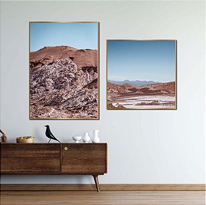 Conjunto de 2 Quadros Decorativos Paisagens Diferentes Áridas. Artista: Lu Oliari