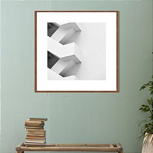 Quadro Decorativo Geométrico Formas em Branco. Coleção Assinada: Paola Cury