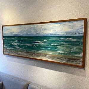 Arte sobre madeira pela artista Michely Araujo - Medida 1,50x0,50