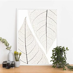 Quadro decorativo Folhas delicadas. Coleção assinada: Tamires Marques.