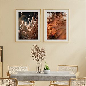 Conjunto de 2 Quadros Decorativos Campo de pampas. Coleção Assinada: Tamires Marques