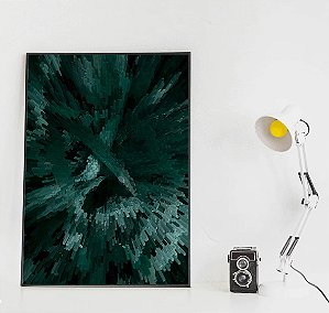 Quadro decorativo Abstrato Folhas verdes - Artista: Danilo Sbindio