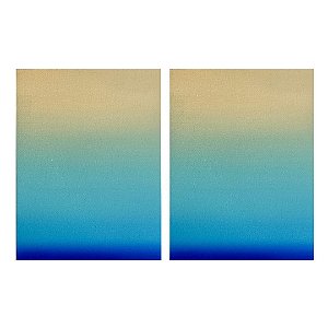 Conjunto com 02 Quadros - Arte Horizonte Linear Azul -O óleo sobre tela pela artista Juliana Bambini. Medida: 0,30x0,40