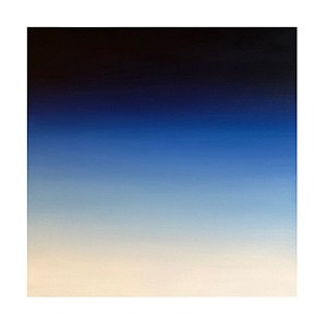Arte Horizonte  Azul - Óleo sobre tela pela artista Juliana Bambini. Medida: 1,00x1,00