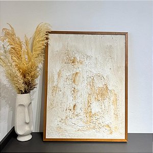 Quadro Decorativo Minimalista Textured 63x83 com moldura madeira Freijó