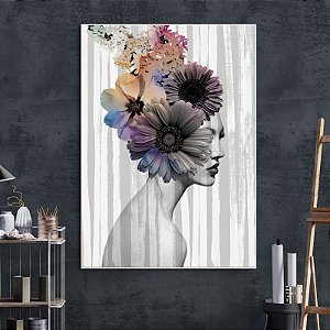 Quadro Decorativo Mulher Com Flores Artista: Patrícia Costa