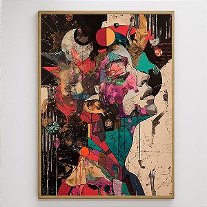 Quadro Decorativo Abstrato mulher e cores Artista: Jonathan Borba