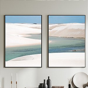 Conjunto de 2 Quadros Decorativos Dunas no verão.