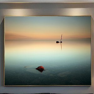 Quadro Decorativo Abstrato barco no mar.