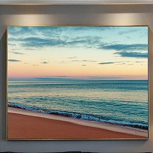Quadro Decorativo Praia e mar final de tarde.