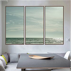 Conjunto de 3 quadros decorativos Mar.