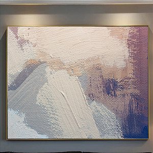 Quadro Decorativo Abstrato Aquarela roxa.