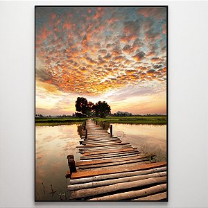 Quadro Decorativo Caminho para o mar ensolarado.