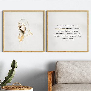 Conjunto com 2 quadros decorativos Santa mãe de Deus.