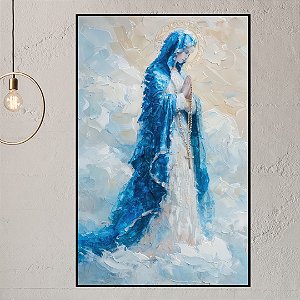 Quadro Decorativo Nossa senhora azul.