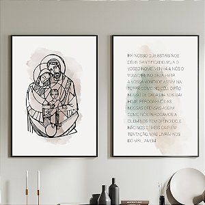 Conjunto de 2 Quadros Decorativos Pai nosso.