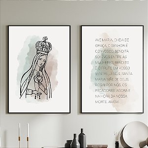 Conjunto de 2 Quadros Decorativos Ave Maria.