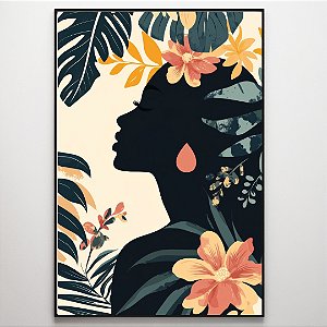 Quadro Decorativo Mulher Floral.