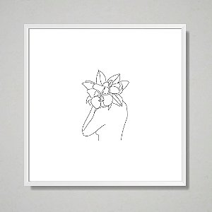 Quadro decorativo Floral minimalista.