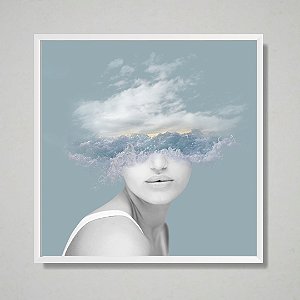 Quadro decorativo Mulher nuvem.