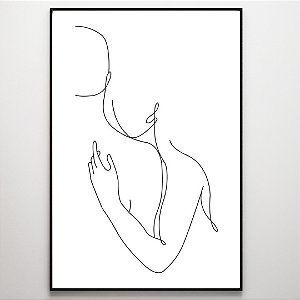 Quadro Decorativo Casal abraço em linhas.
