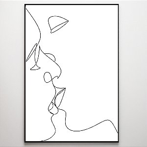 Quadro Decorativo Casal minimalista em linhas.