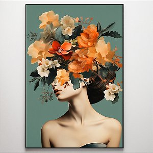 Quadro Decorativo Mulher floral.