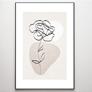 Quadro Decorativo Flor fundo neutro.