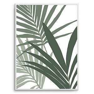 Quadro Decorativo ilustração folhas verdes. Artista: Natalia Dercale.