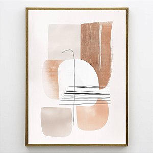 Quadro Decorativo Abstrato neutro. Artista: Jonathan Borba